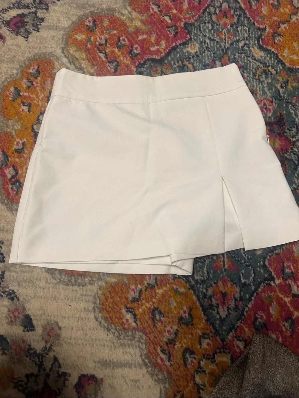 Zara White Skort with Front Pleat